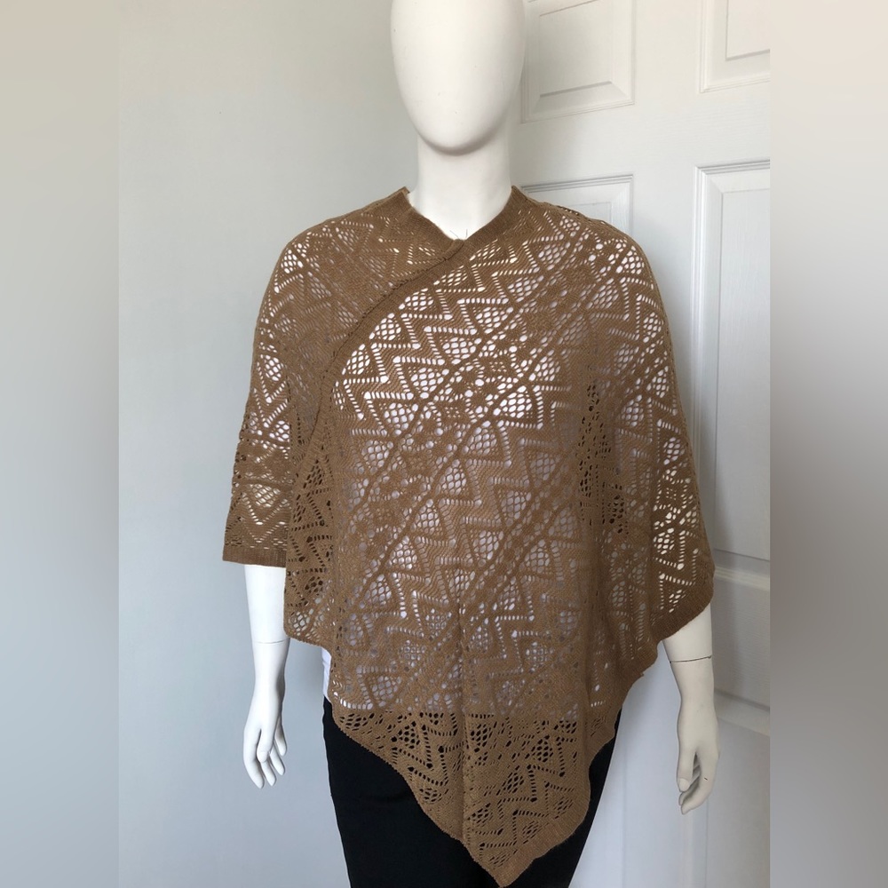Tan Knit Poncho